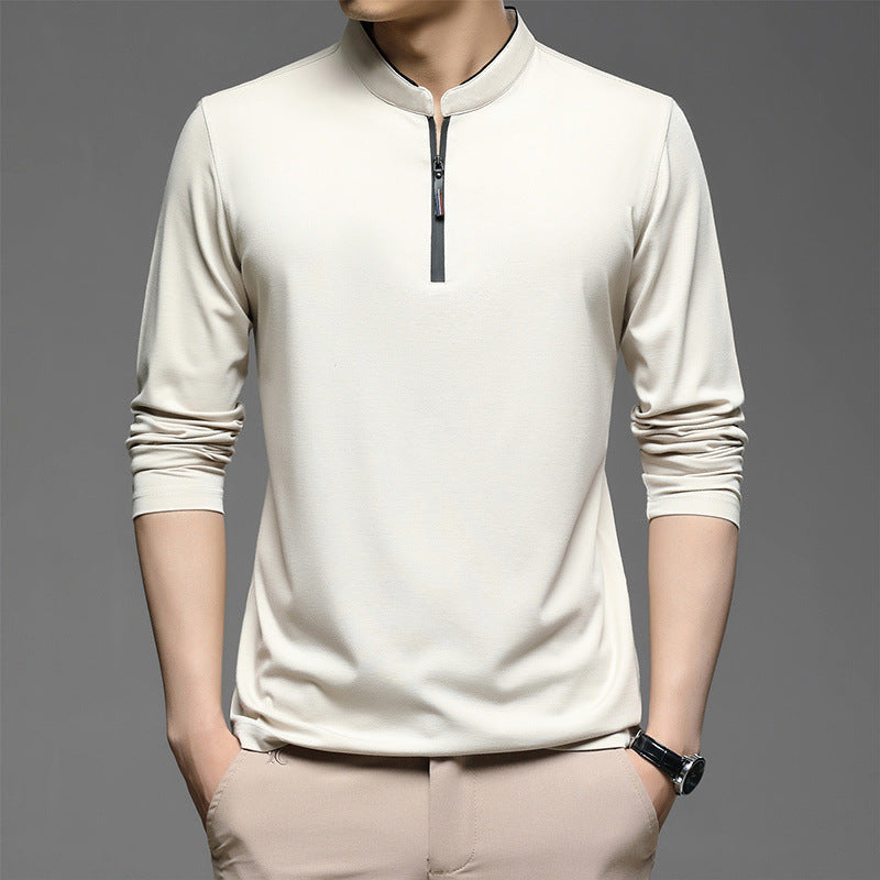 Men's High Collar Cotton Top