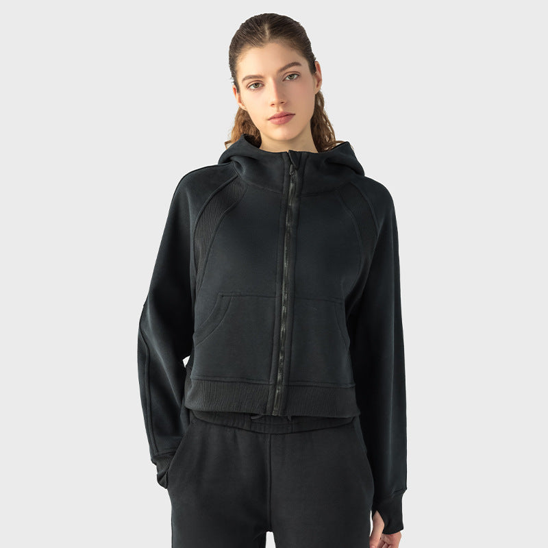 Samt-Sportset für Damen (Oberteil und Unterteil)