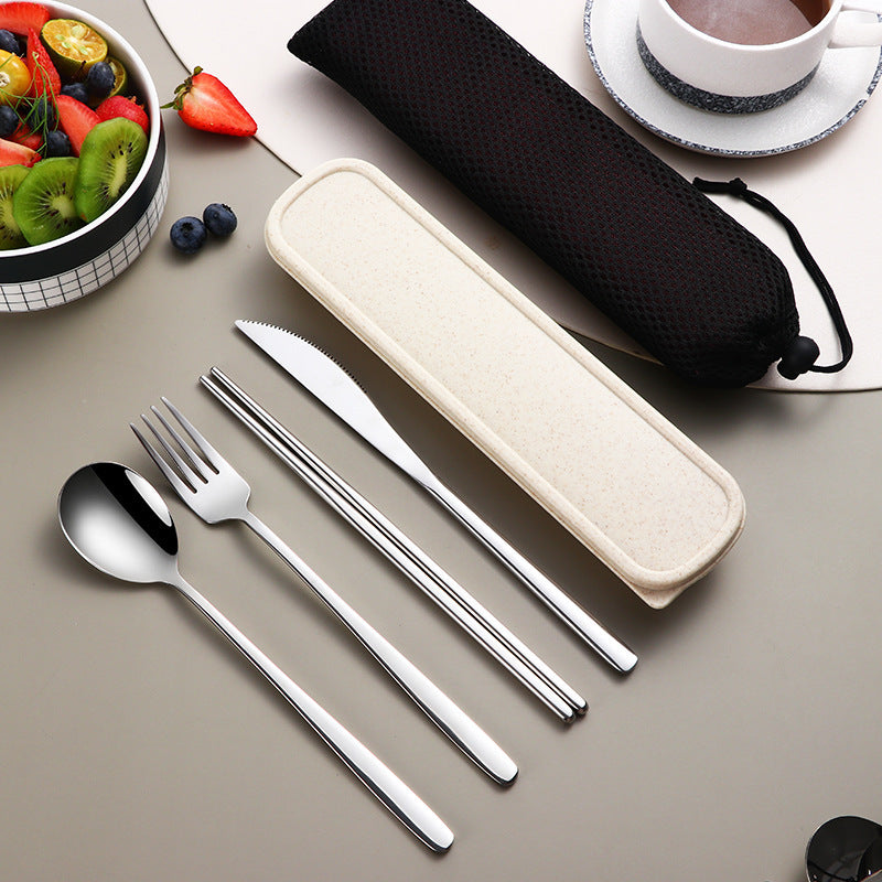 Portable 304 Cutlery Set Gold Color