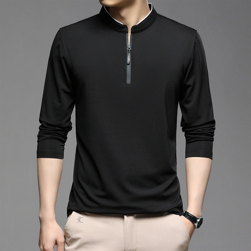 Men's High Collar Cotton Top