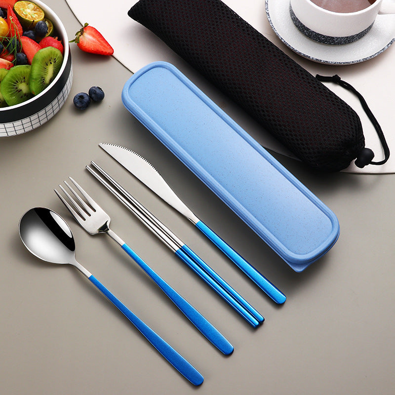 Portable 304 Cutlery Set Gold Color