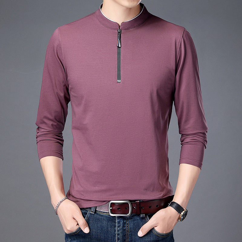 Men's High Collar Cotton Top